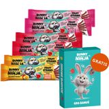 Zestaw Bunny Ninja Fruit Straws, przekąska owocowa, jabłko-malina, 2 x 16 g + jabłko-truskawka, 2 x 16 g + jabłko-mango, 2 x 16 g + gra gratis - miniaturka zdjęcia produktu