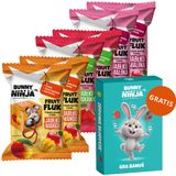 Zestaw Bunny Ninja Fruit Fluk, przekąska owocowa, smak jabłko-malina, 2 x 15 g + smak jabłko-truskawka, 2 x 15 g + smak jabłko-mango, 2 x 15 g + gra gratis - miniaturka zdjęcia produktu