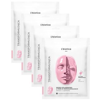 Zestaw L'biotica, transformująca maska kolagenowa z PDRN w mikrokapsułkach, 4 x 1 sztuka - zdjęcie produktu