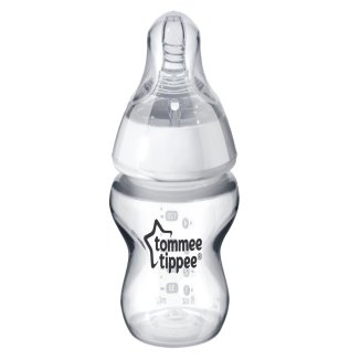 Tommee Tippee Closer to Nature, butelka antykolkowa, szklana, ze smoczkiem o wolnym przepływie, 0m+, 150 ml  - zdjęcie produktu