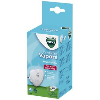 Vicks Comforting Vapors, dyfuzor olejków do kontaktu + 2 wkłady, zapach mentolowy - zdjęcie produktu