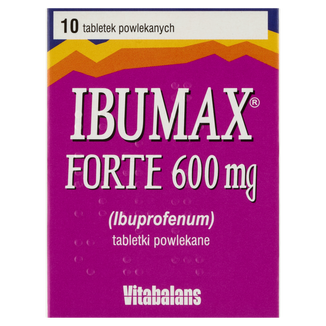 Ibumax Forte 600 mg, 10 tabletek powlekanych Ibumax Forte 600 mg, 10 tabletek powlekanych - zdjęcie produktu