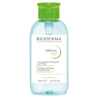 Bioderma Sebium H2O, płyn micelarny do skóry tłustej, mieszanej, trądzikowej, z dozownikiem, 500 ml - zdjęcie produktu