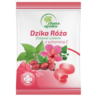 Owoce Ogrodów Dzika Róża, ziołowe cukierki z witaminą C, 60 g - zdjęcie produktu