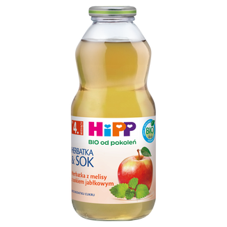 HiPP BIO od pokoleń, herbatka z melisy z sokiem jabłkowym, po 4 miesiącu, 500 ml - zdjęcie produktu