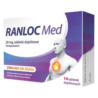 Ranloc Med 20 mg, 14 tabletek dojelitowych USZKODZONE OPAKOWANIE - zdjęcie produktu