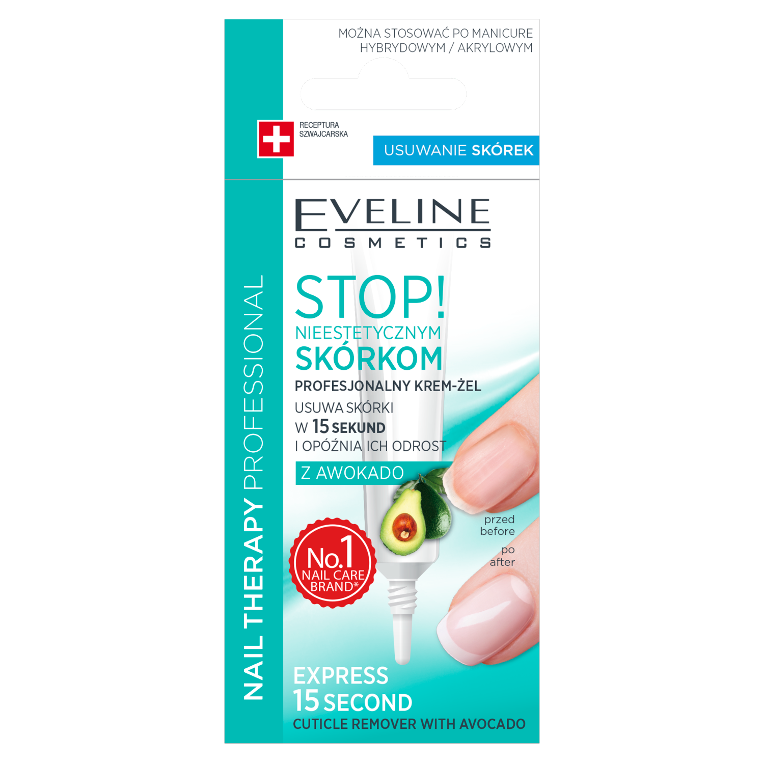 Nieznana Eveline Cosmetics Nail Therapy, profesjonalny krem-żel do usuwania skórek, 12 ml