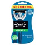 Wilkinson Sword Xtreme3 Ultimate Plus, maszynki do golenia jednorazowe, 6 sztuk + 2 sztuki gratis - miniaturka zdjęcia produktu