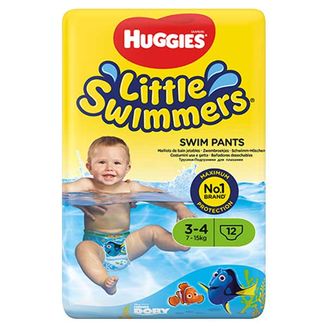 Huggies Little Swimmers, majteczki, do pływania, Gdzie jest Dory, rozmiar 3-4, 7-15 kg, 12 sztuk - zdjęcie produktu