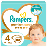 Pampers Premium Care, pieluchy rozmiar 4, 9-14 kg, 104 sztuki - miniaturka zdjęcia produktu