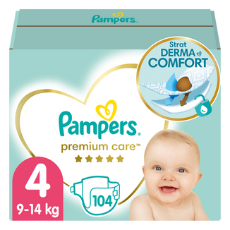 Pampers Premium Care, pieluchy rozmiar 4, 9-14 kg, 104 sztuk - zdjęcie produktu