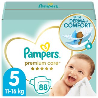 Pampers Premium Care, pieluchy rozmiar 5, 11-16 kg, 88 sztuk - zdjęcie produktu
