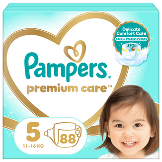 Pampers Premium Care, pieluchy rozmiar 5, 11-16 kg, 88 sztuk - zdjęcie produktu