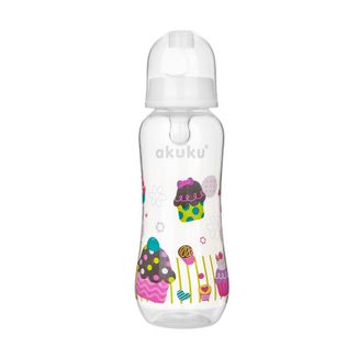 Akuku, butelka ze smoczkiem o wolnym przepływie, A0005, od urodzenia, 250 ml - zdjęcie produktu