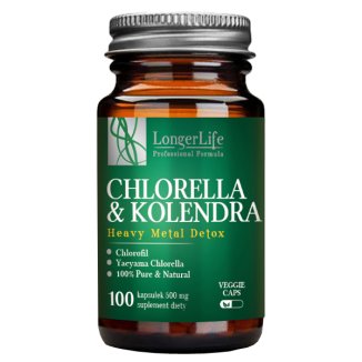 Longer Life Chlorella & Kolendra, 100 kapsułek  - zdjęcie produktu