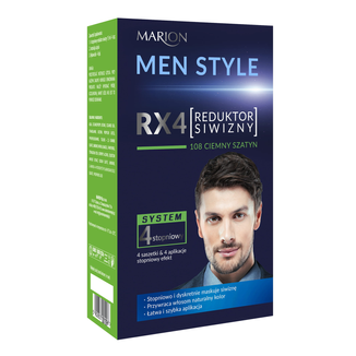 Marion Men Style RX4, reduktor siwizny, 108 Ciemny szatyn, 4 x 15 ml - zdjęcie produktu