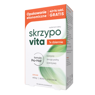 Skrzypovita 1 x dziennie, 42 tabletki powlekane + 14 tabletek gratis Skrzypovita 1 x dziennie, 42 tabletki powlekane + 14 tabletek gratis - zdjęcie produktu