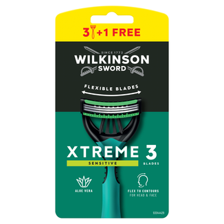 Wilkinson Sword Xtreme3 Sensitive, maszynki do golenia, jednorazowe, 4 sztuki - zdjęcie produktu