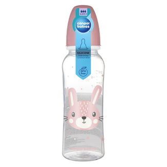 Canpol Babies, butelka wąska, Cute Animals, różowa, od 12 miesiąca, 250 ml - zdjęcie produktu