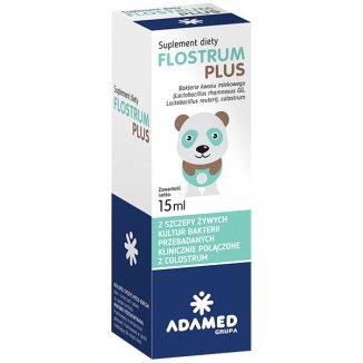 Flostrum Plus, krople dla dzieci powyżej 6 miesiąca, 15 ml - zdjęcie produktu