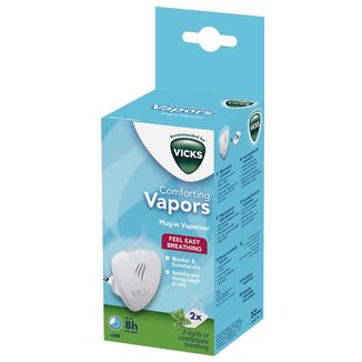 Vicks Comforting Vapors, dyfuzor olejków do kontaktu + 2 wkłady, zapach rozmarynowo-lawendowy - zdjęcie produktu