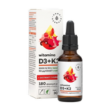 Aura Herbals Witamina D3 + K2 + ekstrakt z kurkumy, krople, 30 ml - miniaturka zdjęcia produktu