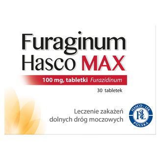 Furaginum Hasco Max 100 mg, 30 tabletek KRÓTKA DATA Furaginum Hasco Max 100 mg, 30 tabletek KRÓTKA DATA - zdjęcie produktu