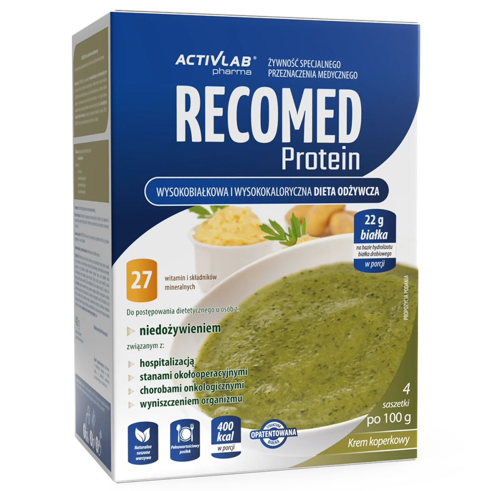 Activlab Pharma Activlab Pharma RecoMed Protein, preparat odżywczy, krem koperkowy, 100 g x 4 saszetki