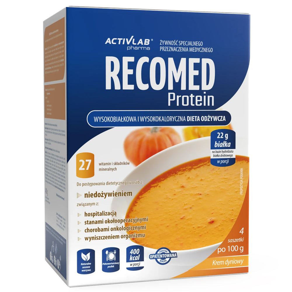 Activlab Pharma Activlab Pharma RecoMed Protein, preparat odżywczy, krem dyniowy, 100 g x 4 saszetki