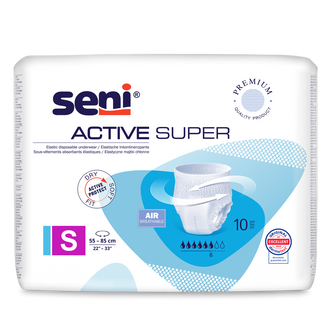Majtki chłonne SENI ACTIVE, Super Small, 10 sztuk Majtki chłonne SENI ACTIVE, Super Small, 10 sztuk - zdjęcie produktu