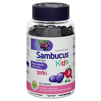 Sambucus Kids Żelki, smak malinowy, 60 sztuk - zdjęcie produktu