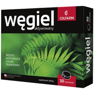 Węgiel Aktywowany, 30 tabletek USZKODZONE OPAKOWANIE - zdjęcie produktu