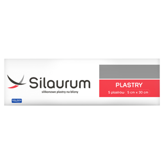 Silaurum, silikonowe plastry na blizny, 5 cm x 30 cm, 5 sztuk - zdjęcie produktu