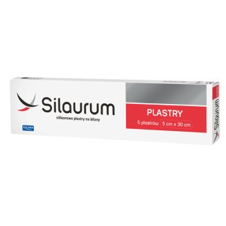 Silaurum, silikonowe plastry na blizny 5 x 30 cm, 5 sztuk - zdjęcie produktu