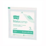 Matopat Matocomp, kompresy jałowe, 100% bawełny, 17-nitkowe, 12-warstwowe, 9 cm x 9 cm, 3 sztuki - miniaturka zdjęcia produktu
