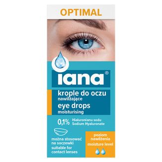 Iana Optimal, nawilżające krople do oczu 0,1 % HA, 10 ml - zdjęcie produktu