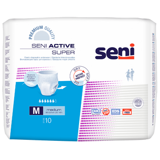 Seni Active Super, majtki chłonne, rozmiar M,  80-110 cm, 10 sztuk - zdjęcie produktu