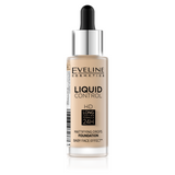 Eveline Cosmetics Liquid Control HD, podkład matujący, nr 015, Light Vanilla, 32 ml - miniaturka zdjęcia produktu