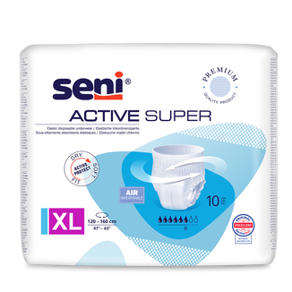 Seni Active Super, majtki chłonne, rozmiar XL, 120-160 cm, 10 sztuk - zdjęcie produktu