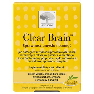 New Nordic Clear Brain, 60 tabletek - zdjęcie produktu