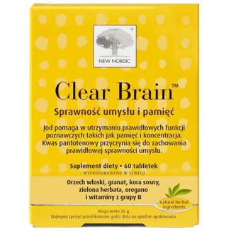 New Nordic Clear Brain, 60 tabletek - zdjęcie produktu