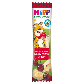 HiPP BIO od pokoleń, batonik owocowy banany-wiśnie-jogurt, po 1 roku, 23 g - zdjęcie produktu