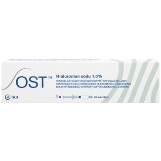 OST 20 mg/ 2 ml, hialuronian sodu 1,0%, roztwór do iniekcji, 2 ml x 1 ampułkostrzykawka - zdjęcie produktu