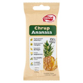 Crispy Natural Chrup Ananasa, suszone chipsy z ananasa, 15 g - zdjęcie produktu