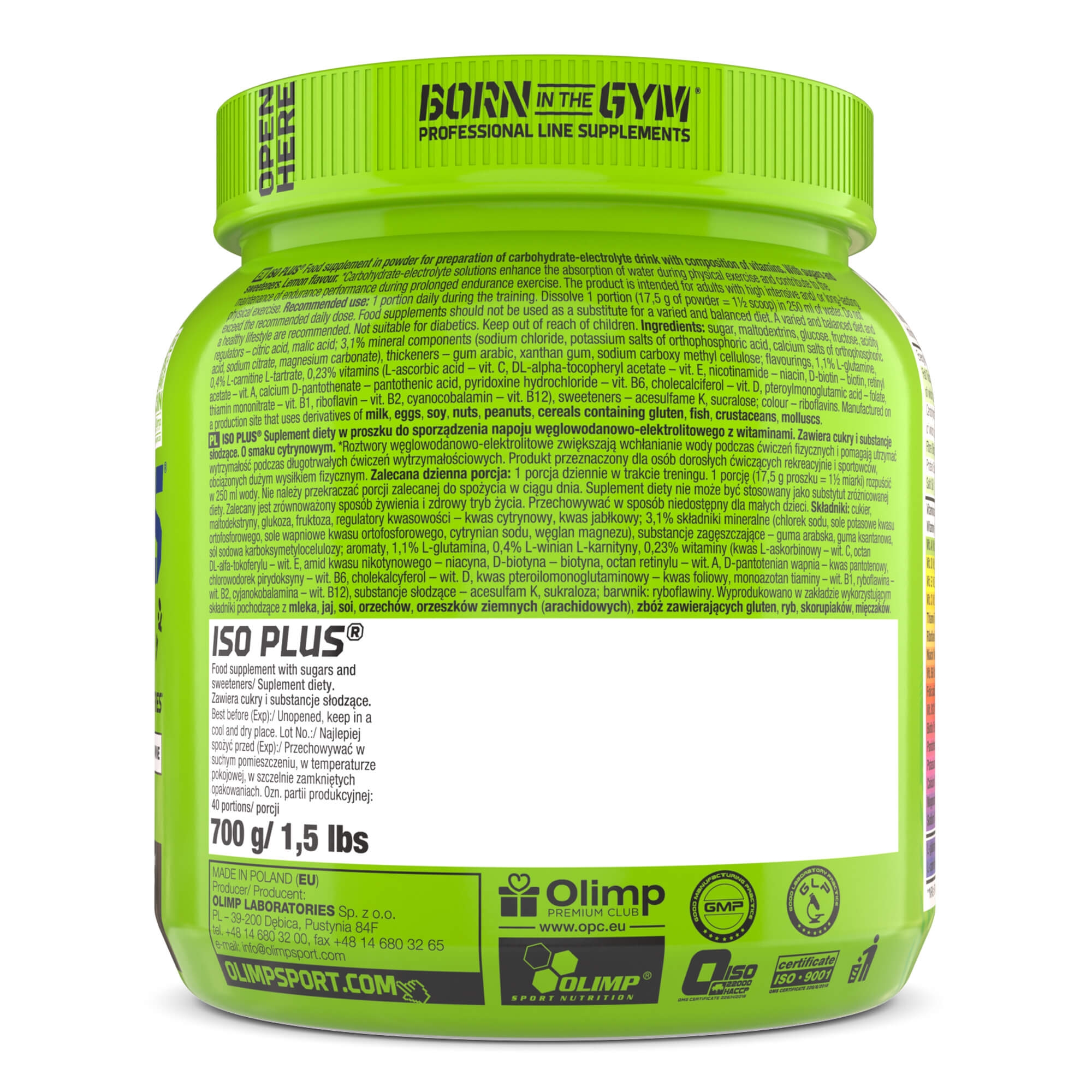 olimp iso plus l carnitine opinie Olimp Iso Plus + L-Carnitine, smak cytrynowy, 700 g - cena