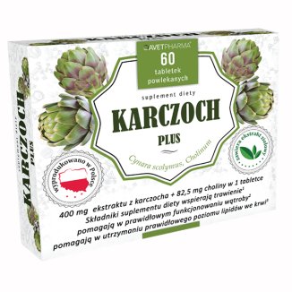 AvetPharma Karczoch Plus, 60 tabletek AvetPharma Karczoch Plus, 60 tabletek - zdjęcie produktu
