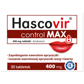 Hascovir control MAX 400 mg, 30 tabletek Hascovir control MAX 400 mg, 30 tabletek - zdjęcie produktu
