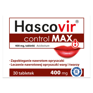 Hascovir control MAX 400 mg, 30 tabletek - zdjęcie produktu