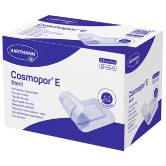 Cosmopor E, opatrunek na rany pooperacyjne, jałowy, 7,2 cm x 5 cm, 50 sztuk - zdjęcie produktu