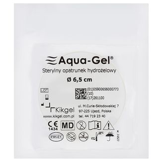 Aqua-Gel, sterylny opatrunek hydrożelowy, średnica 6,5 cm, 1 sztuka Aqua-Gel, sterylny opatrunek hydrożelowy, średnica 6,5 cm, 1 sztuka - zdjęcie produktu